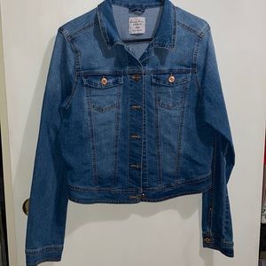 Distressed denim jacket